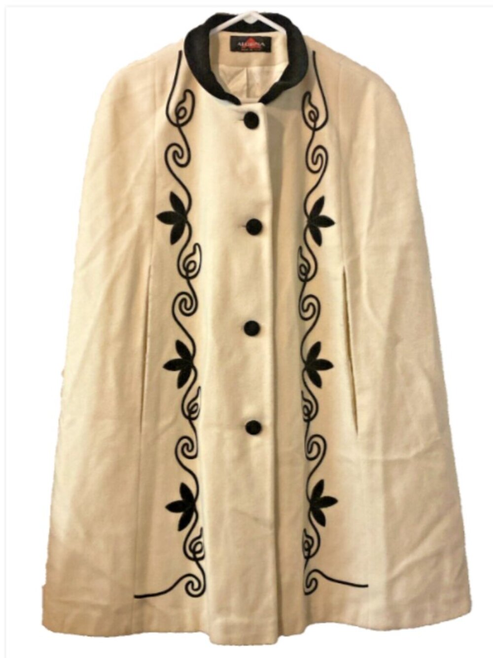 Vintage Union Alorna Wool Cape Gothic Old Money Dramatic Velvet Collar Cloak OS